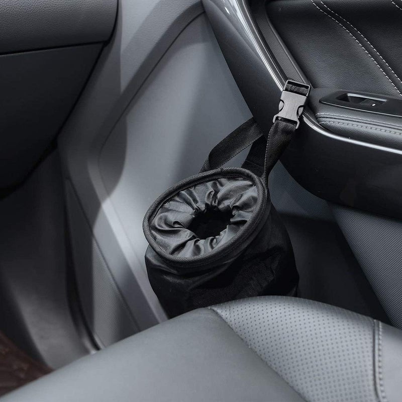 IPELY Universal Car Garbage Bag Back Seat Headrest Litter Trash Garbage Can (Black) - Image 4
